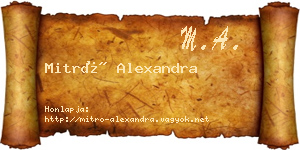 Mitró Alexandra névjegykártya